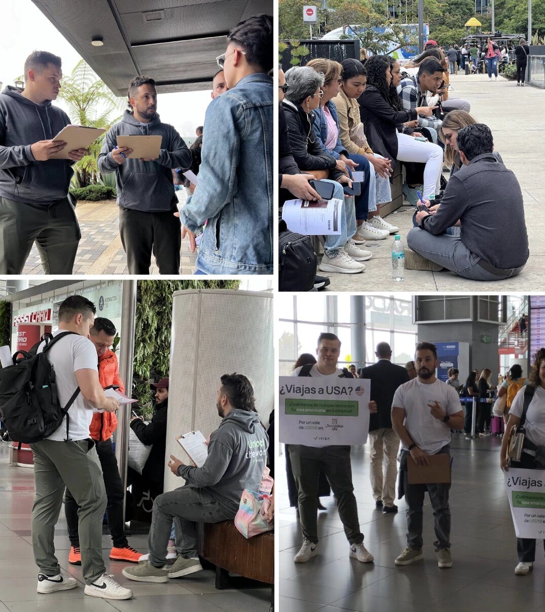 Field research with visa applicants outside the U.S. Embassy and biometric centers in Bogotá