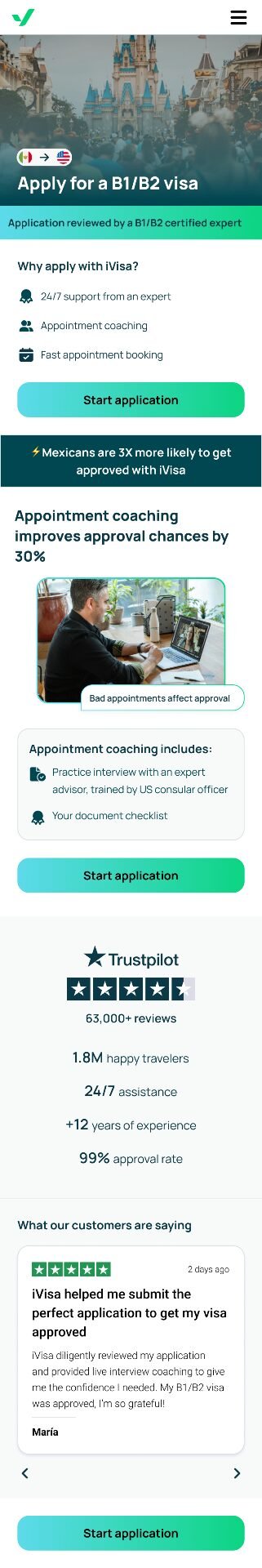 Full mobile smoke-test landing page