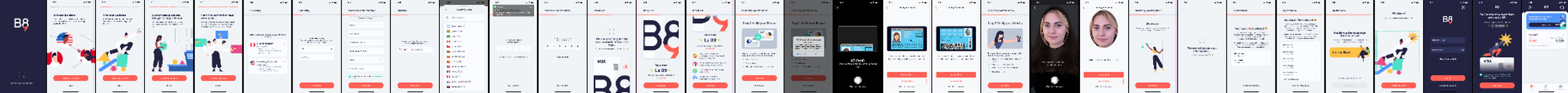 The complete B89 onboarding flow, screen by screen